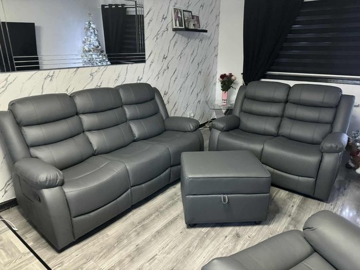 Roma 3+2 Manual Leather Recliner Sofa Set
