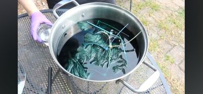 Dyeing stainless steel pots