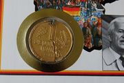 Day of German Unity coin cover special Gilt combined East &amp; West coins
