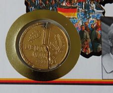 Day of German Unity coin cover special Gilt combined East & West coins