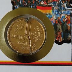 Day of German Unity coin cover special Gilt combined East & West coins