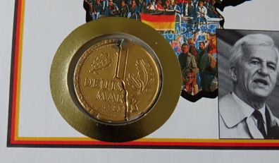 Day of German Unity coin cover special Gilt combined East & West coins