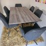 Modern Dining Table & 6 Grey Chairs Image 5