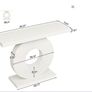 Modern White Console Table with Circular Base  Elegant Entryway Accent Image 2