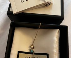 Gucci Marmont Double G Flower Mismatch Sterling Silver Drop Threader