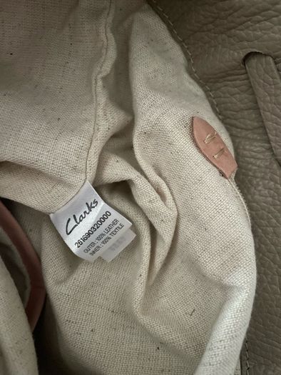 Clarks women's medium backpack leather beige grey new
