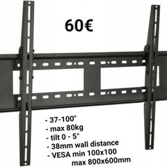 Tv Wall Mount Bracket Flat Tilt 37-100"