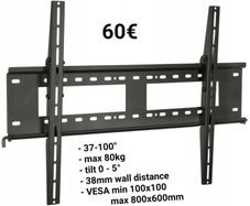 Tv Wall Mount Bracket Flat Tilt 37" - 100"