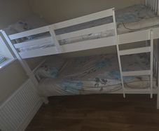 White Bunk bed and Wardrope set.