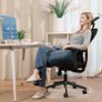 Office Chair, Desk Chair with Adjustable Headrest, Lumbar support and Liftable Armrest, High Back Ergonomic Office Chair, Breathable Mesh Backrest for Comfy, Computer Chair for Home/Office Image 2