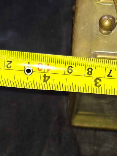 Antique French Carriage Clock Tischuhr Era Likely dating from 1880 to 1900 Material Brass Casing with a white dial and black numerals,