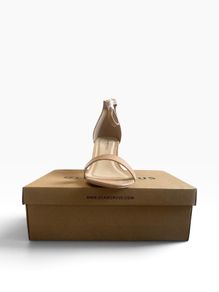 GLAMOROUS nude patent heeled sandals