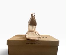 GLAMOROUS nude patent heeled sandals