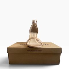 GLAMOROUS nude patent heeled sandals
