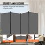 4 Panels Room Divider, Folding Privacy Screen and Portable Partition Divider for Room Separation, Freestanding Room Partitions for Office, Bedroom, Study, Grey Image 4