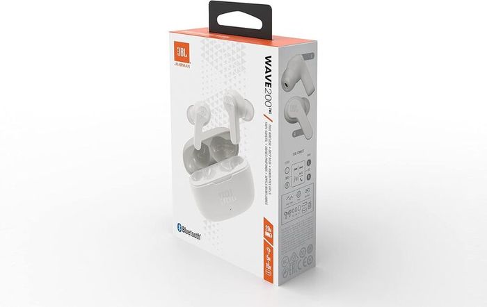JBL Wave 200TWS Wireless in-Ear Headphones-Bluetooth Headphones with Deep Bass Sound and IPX2 Water Resistance, Complete with Charging case (New)