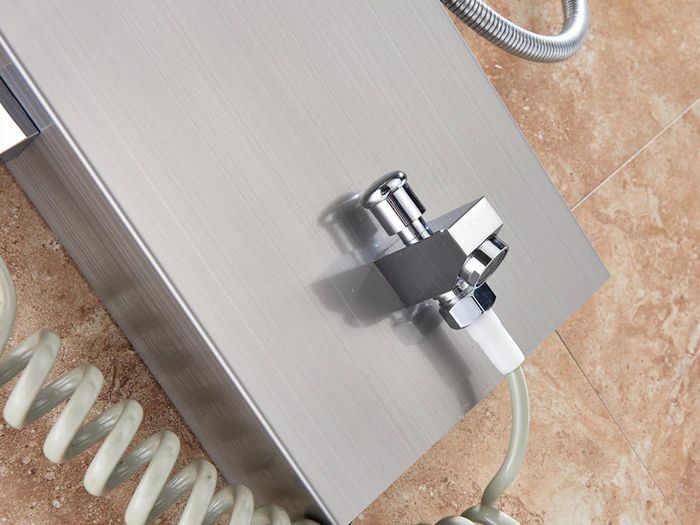 BRAND NEW LED Light Shower Faucet Bathroom Waterfall Rain Black Shower Panel In Wall Shower System with Spa Massage Sprayer and Bidet Tap