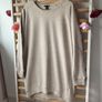 sweatshirt H&M long beige sweatshirt with curved hemline medium Image 3