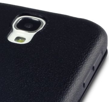 New Samsung I9500 Galaxy S4 Gel Case W/ Front Flap Black With Free Screen Protector