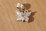 925 Butterfly diamond necklace pendant.