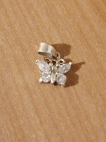 925 Butterfly diamond necklace pendant.