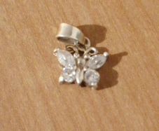 925 Butterfly diamond necklace pendant.