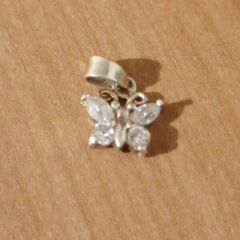 925 Butterfly diamond necklace pendant.
