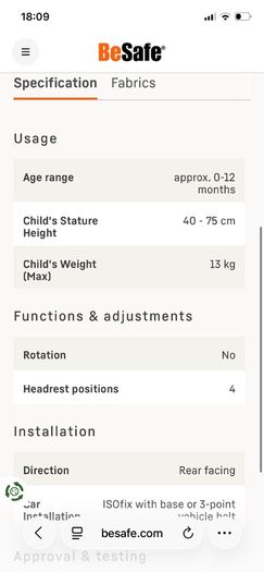 Be Safe Car Seat
