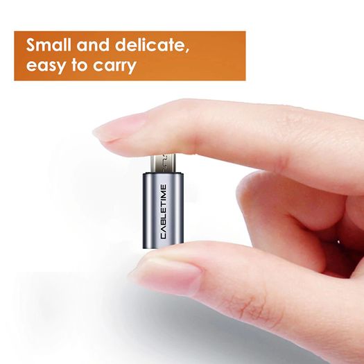 2 X Cabletime Aluminum Alloy OTG Micro USB (Male) to USB-C (Female) QC 3.0 Charger & Sync Adapter (Brand New/Warranty)