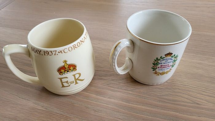 Pair of Coronation Mugs, 1937 & 1953
