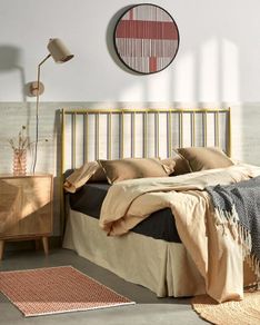 Kave home beautiful golden metal headboard