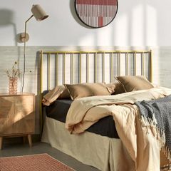 Kave home beautiful golden metal headboard