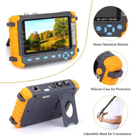 IV8W 8MP CCTV Tester 5 inch Camera Monitor 4K AHD/CVI/TVI CVBS CCTV Analog Cameras Tester with HDMI VGA Input CFTV Mini Monitor