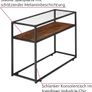 Console Table with Glass Top, 100 x 41 x 80.5 cm, Table with 2 Shelves, Industrial Style, Side Table for Living Room, Hallway, Wood, Black Metal Frame Image 5