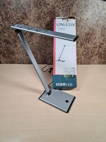Unilux Terra Led Desk Lamp Light Tactile Dimmer  Silver Brand New