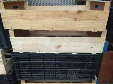 wooden boxes plastic boxes