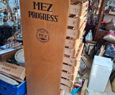 Beautiful Rare Old MEZ Progress Advertising Cabinet with Numbered Drawers 1 to 10 with Contents