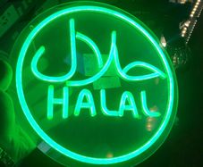 HALAL Neon Light Sign Take Away Foods Meats Shop