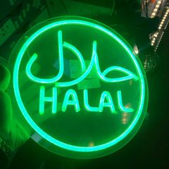 HALAL Neon Light Sign Take Away Foods Meats Shop