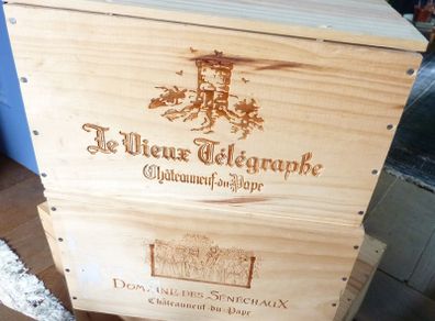 4 X Wooden Wine Boxes - 2 X 6-bottle, 2 X 12-bottle