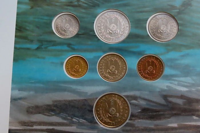 Djibouti vintage original coins set 1977 - 1991 BUNC