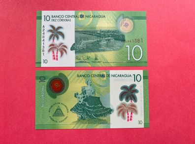 Nicaragua  10 Cordobas 2015. Pick 210a. Polymer / Plastic ( Uncirculated )