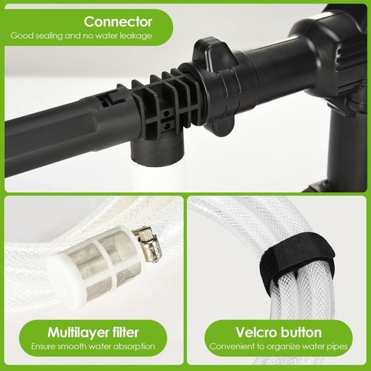 21V Cordless Portable High-Pressure Cleaning Gun Machine, 2.0Ahx2 Battery with Cleaning Brush,6m Hose,for Cleaning Cars,Garden
