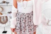 Double layer floral skirt uni size