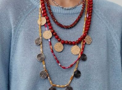 Zara Pack of beaded Necklaces