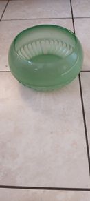 Vintage Green Glass Decorative Bowl