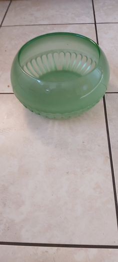 Vintage Green Glass Decorative Bowl