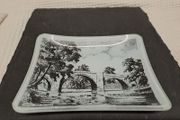 Vintage Ilkley Old Bridge Glass Trinket Dish