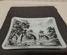 Vintage Ilkley Old Bridge Glass Trinket Dish