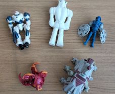 5 plastic action figures